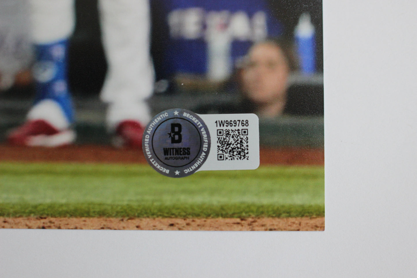 EZEQUIEL DURAN TEXAS RANGERS SIGNED 8x10 PHOTO Red Helmet HR BAS COA