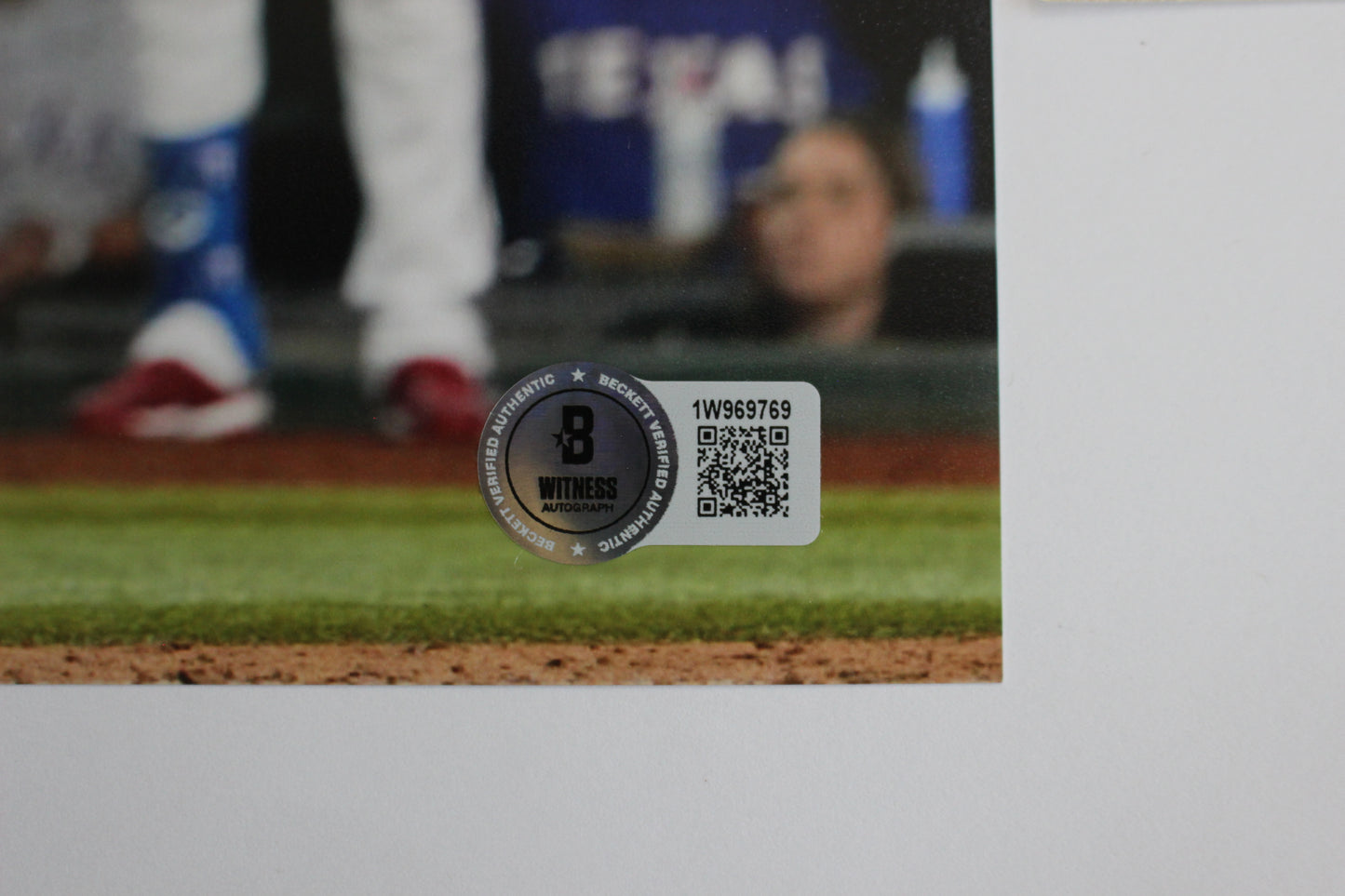 EZEQUIEL DURAN TEXAS RANGERS SIGNED 8x10 PHOTO Red Helmet HR BAS COA