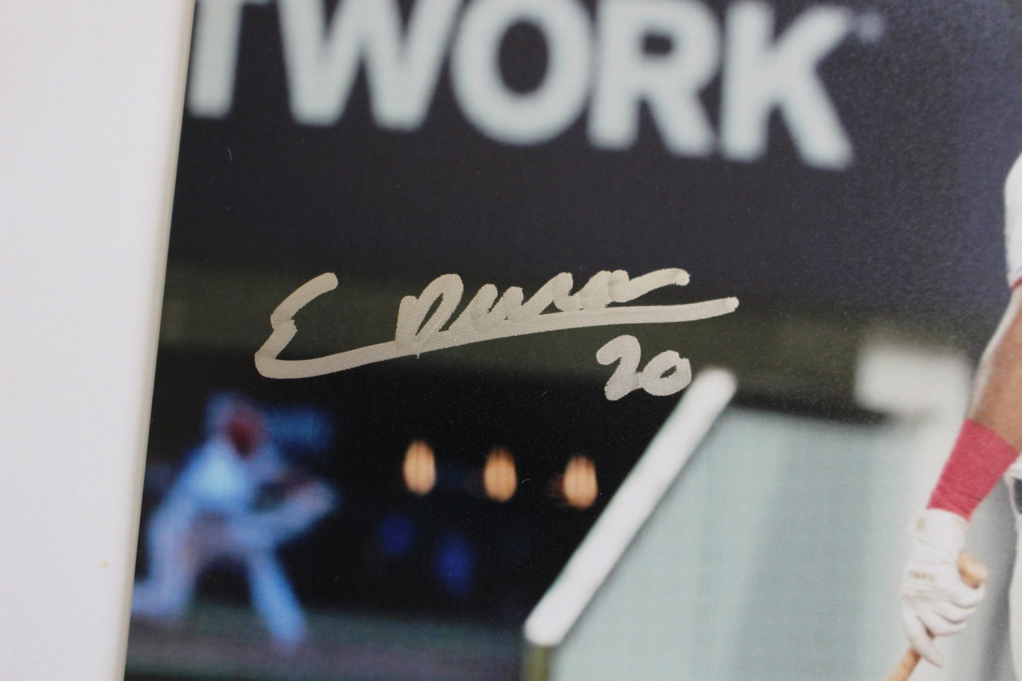 EZEQUIEL DURAN TEXAS RANGERS SIGNED 8x10 PHOTO Red Helmet HR BAS COA