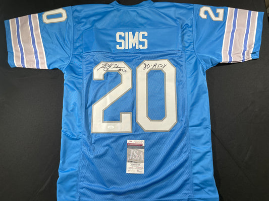 BILLY SIMS DETROIT LIONS SIGNED JERSEY Oklahoma OU Sooners XL w/80 ROY JSA COA