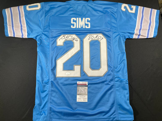 BILLY SIMS DETROIT LIONS SIGNED JERSEY Oklahoma OU Sooners XL w/80 ROY JSA COA