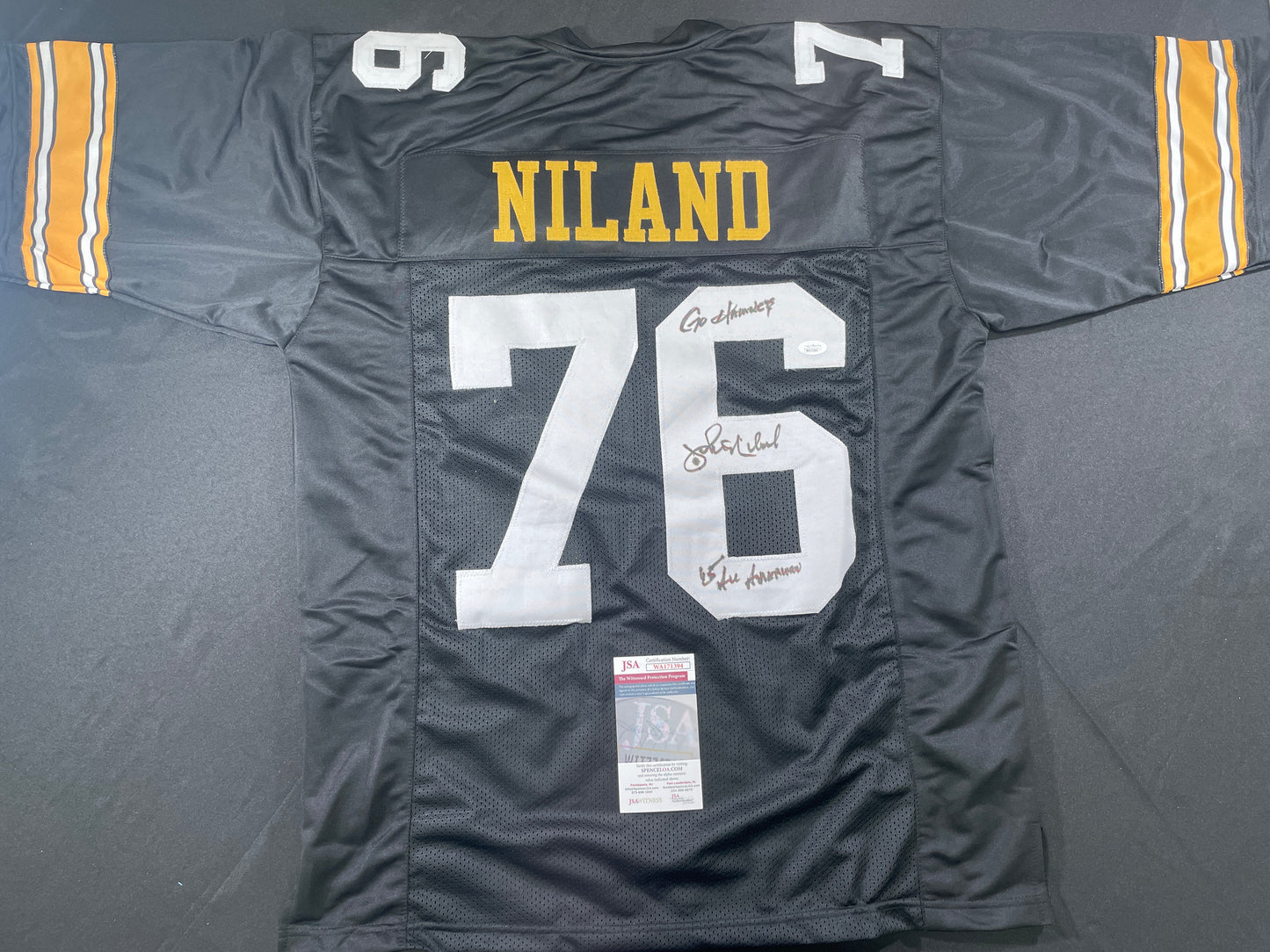 JOHN NILAND IOWA HAWKEYES SIGNED JERSEY Cowboys w/INSCs JSA COA