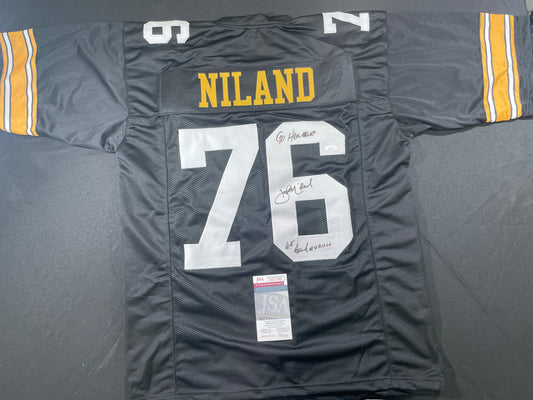 JOHN NILAND IOWA HAWKEYES SIGNED JERSEY Cowboys w/INSCs JSA COA