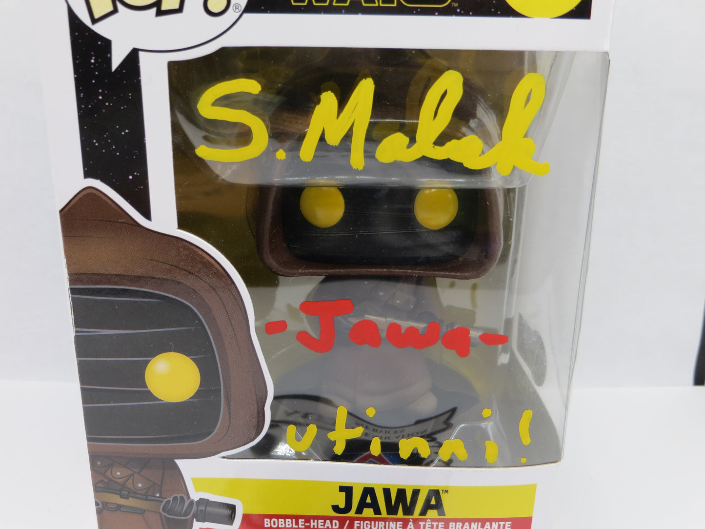 SUSANNA MALAAK SIGNED FUNKO POP JAWA STAR WARS w/Jawa & utinni! BAS COA