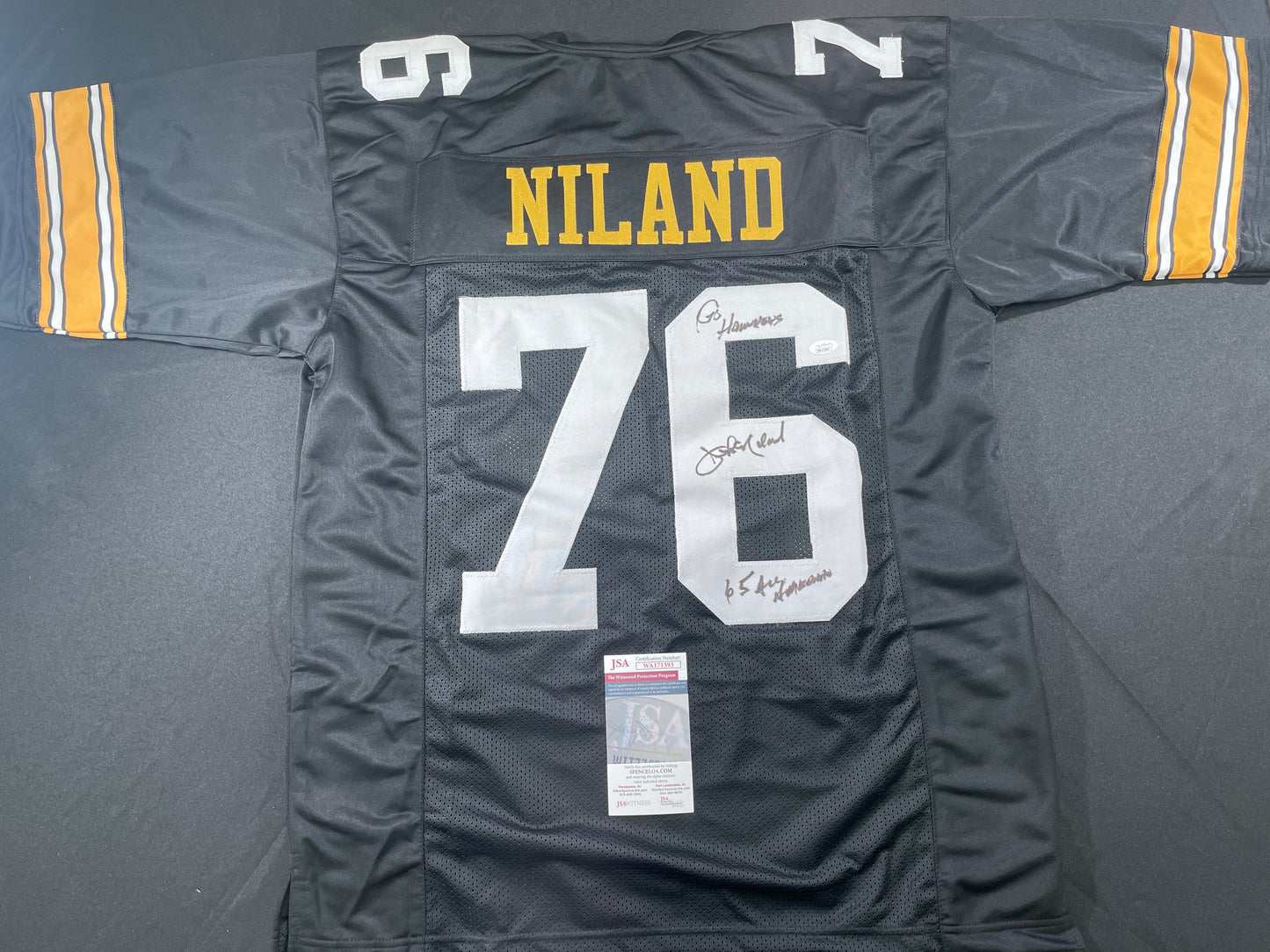 JOHN NILAND IOWA HAWKEYES SIGNED JERSEY Cowboys w/INSCs JSA COA
