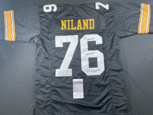 JOHN NILAND IOWA HAWKEYES SIGNED JERSEY Cowboys w/INSCs JSA COA