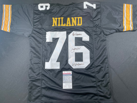 JOHN NILAND IOWA HAWKEYES SIGNED JERSEY Cowboys w/INSCs JSA COA