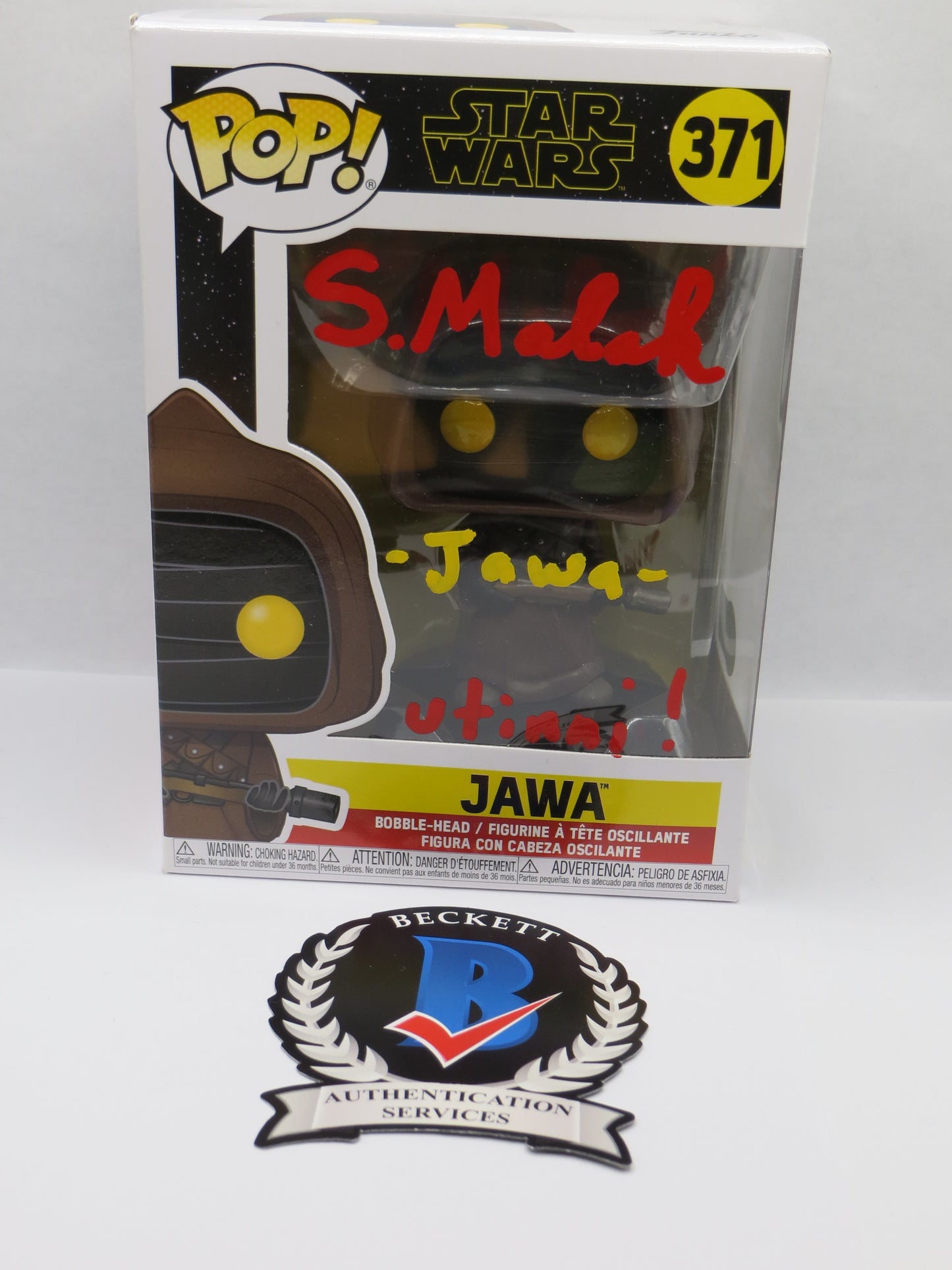 SUSANNA MALAAK SIGNED FUNKO POP JAWA STAR WARS w/Jawa & utinni! BECKETT