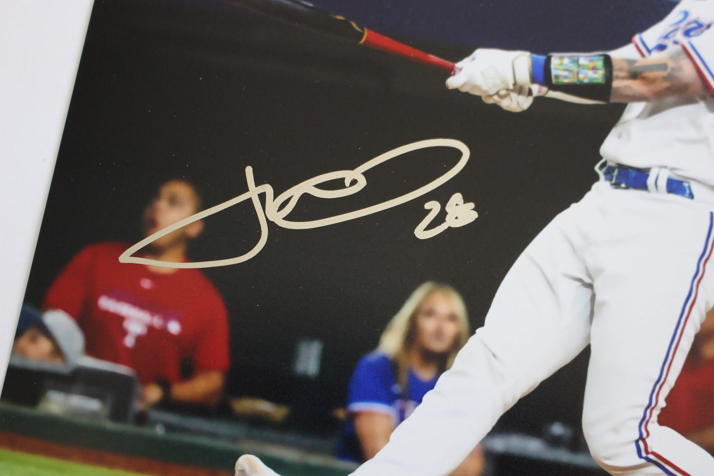 JONAH HEIM TEXAS RANGERS SIGNED 8x10 PHOTO Home Run Swing BAS