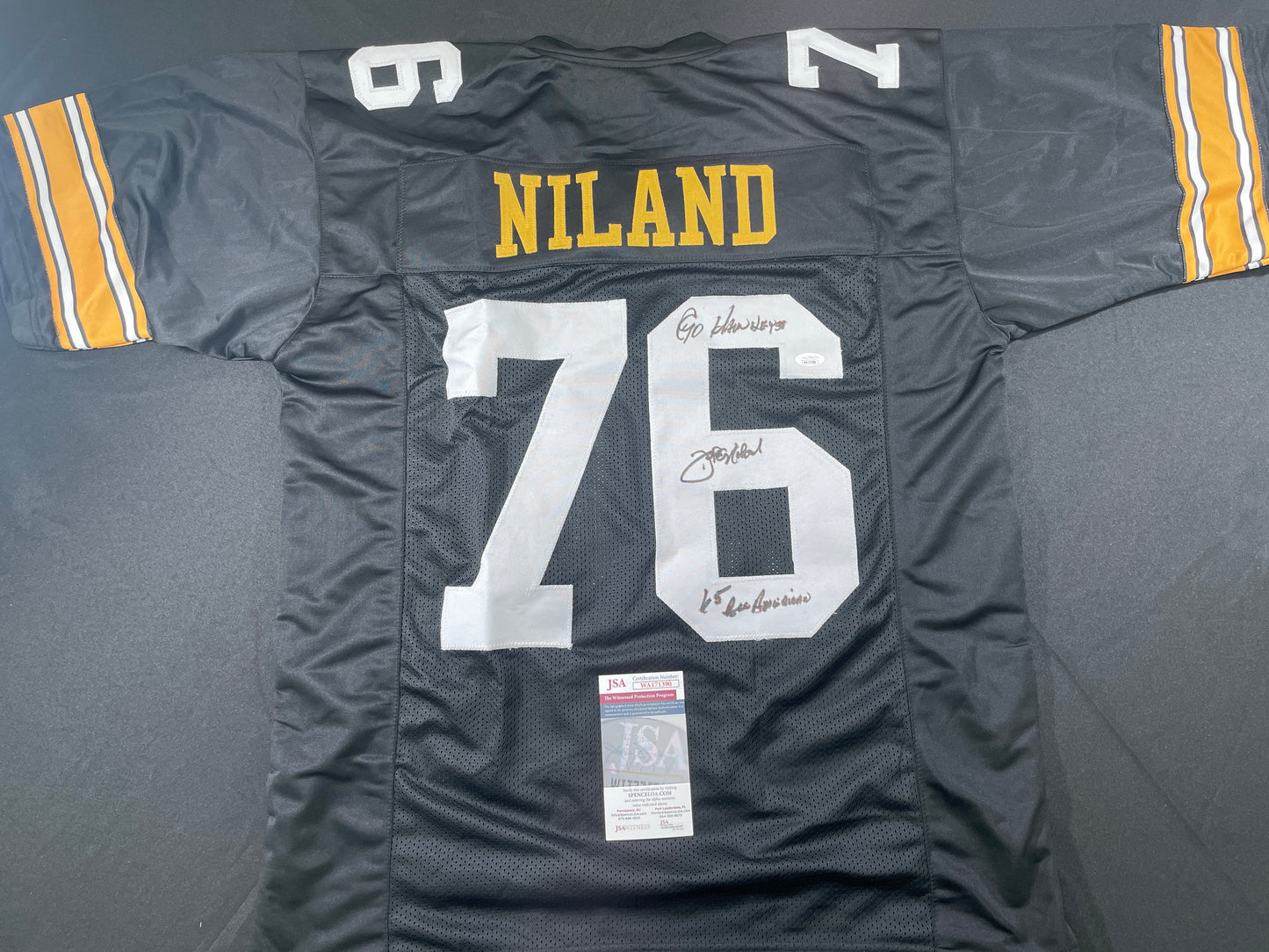 JOHN NILAND IOWA HAWKEYES SIGNED JERSEY Cowboys w/INSCs JSA COA
