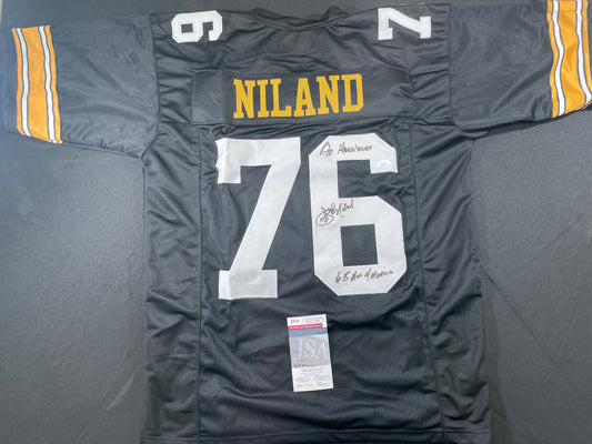 JOHN NILAND IOWA HAWKEYES SIGNED JERSEY Cowboys w/INSCs JSA COA