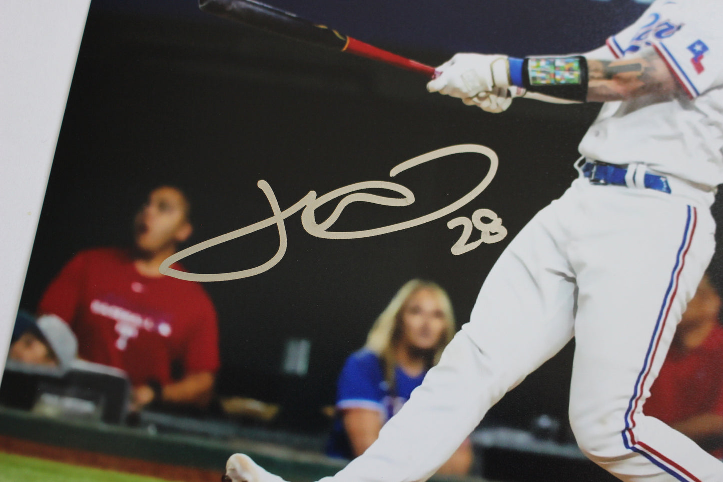 JONAH HEIM TEXAS RANGERS SIGNED 8x10 PHOTO Home Run Swing BAS