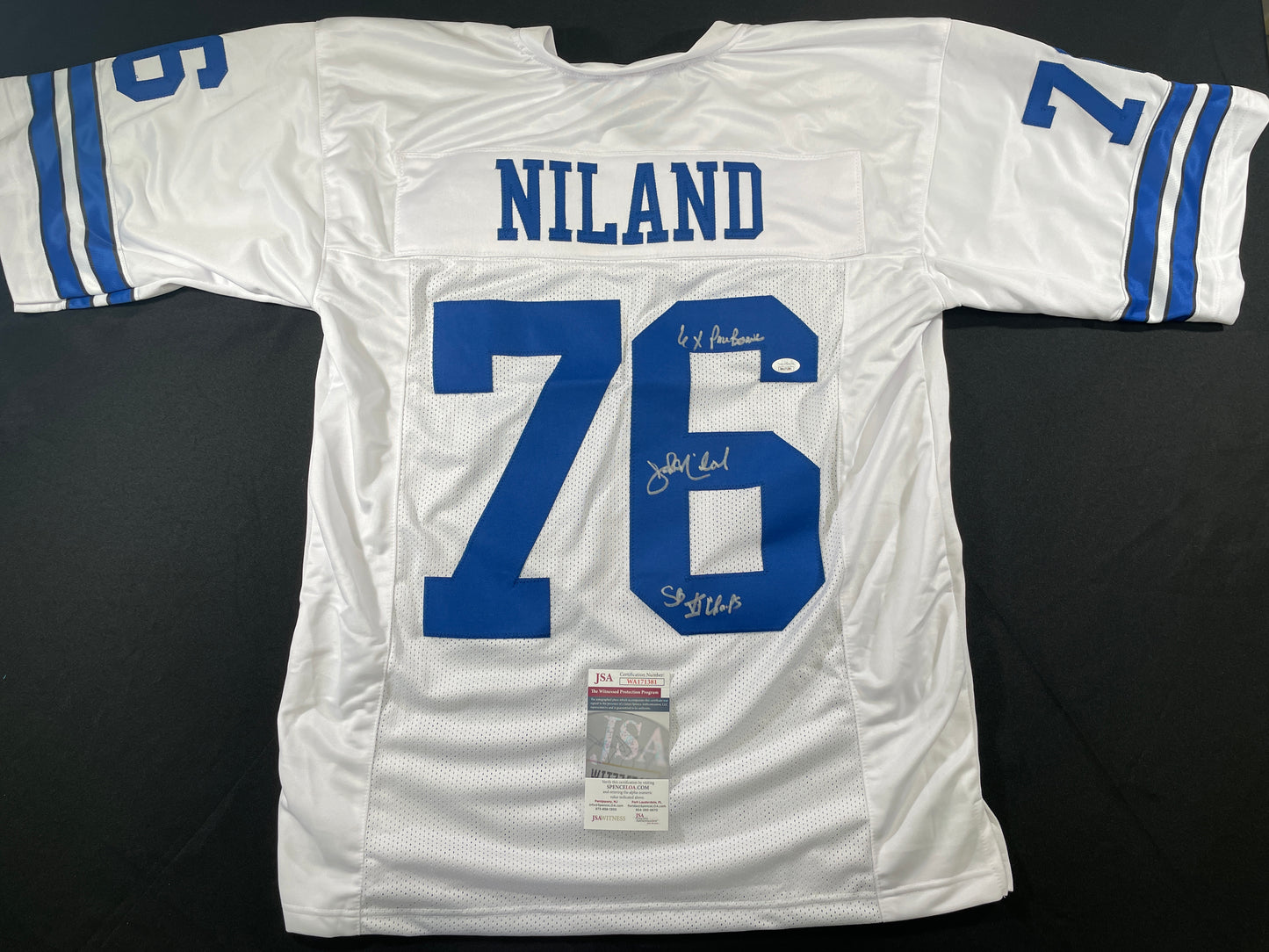 JOHN NILAND DALLAS COWBOYS SIGNED JERSEY Iowa Hawkeyes w/INSCs JSA COA
