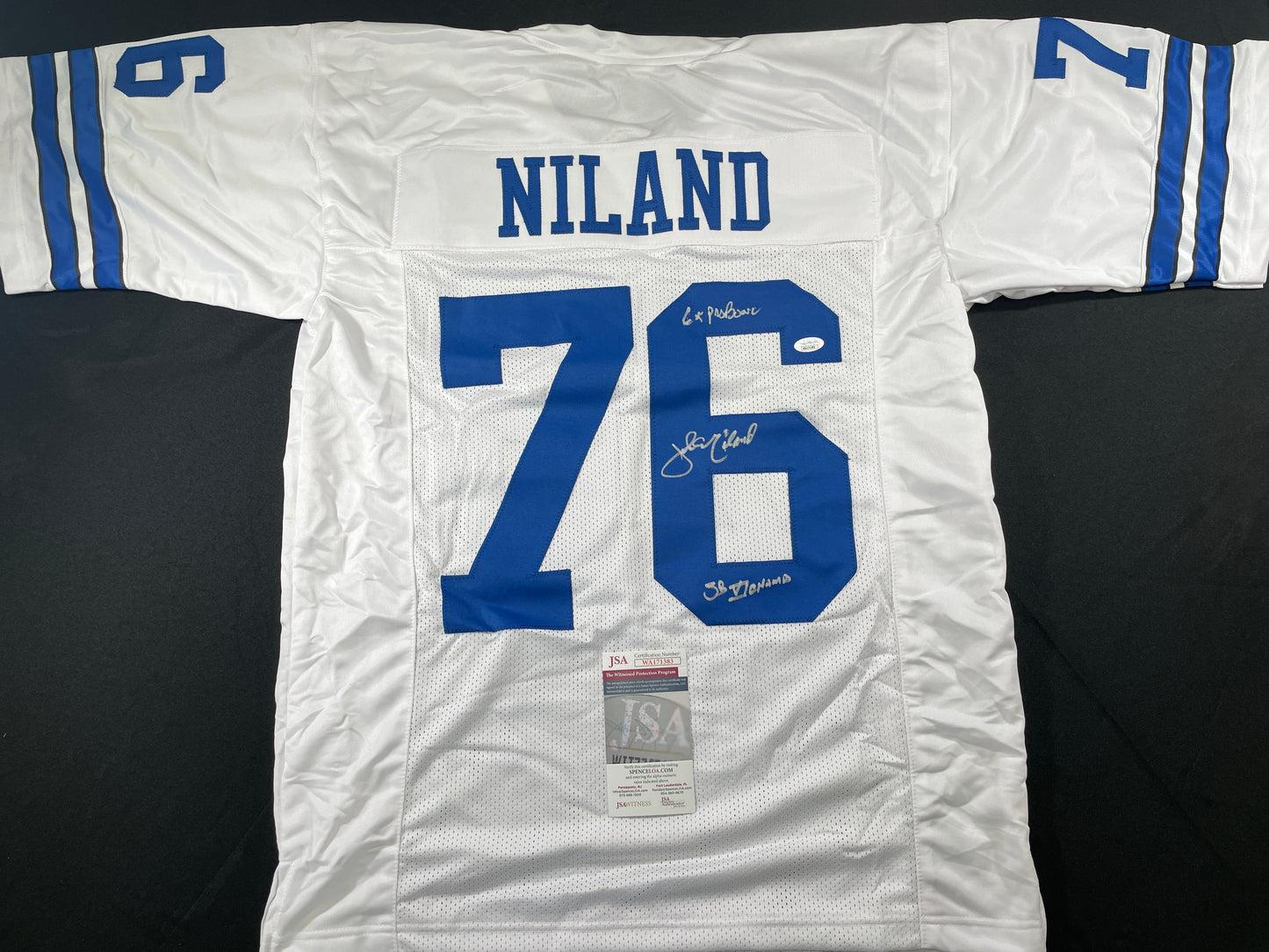 JOHN NILAND DALLAS COWBOYS SIGNED JERSEY Iowa Hawkeyes w/INSCs JSA COA