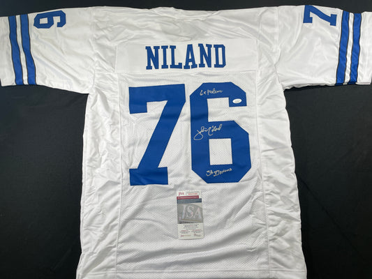JOHN NILAND DALLAS COWBOYS SIGNED JERSEY Iowa Hawkeyes w/INSCs JSA COA