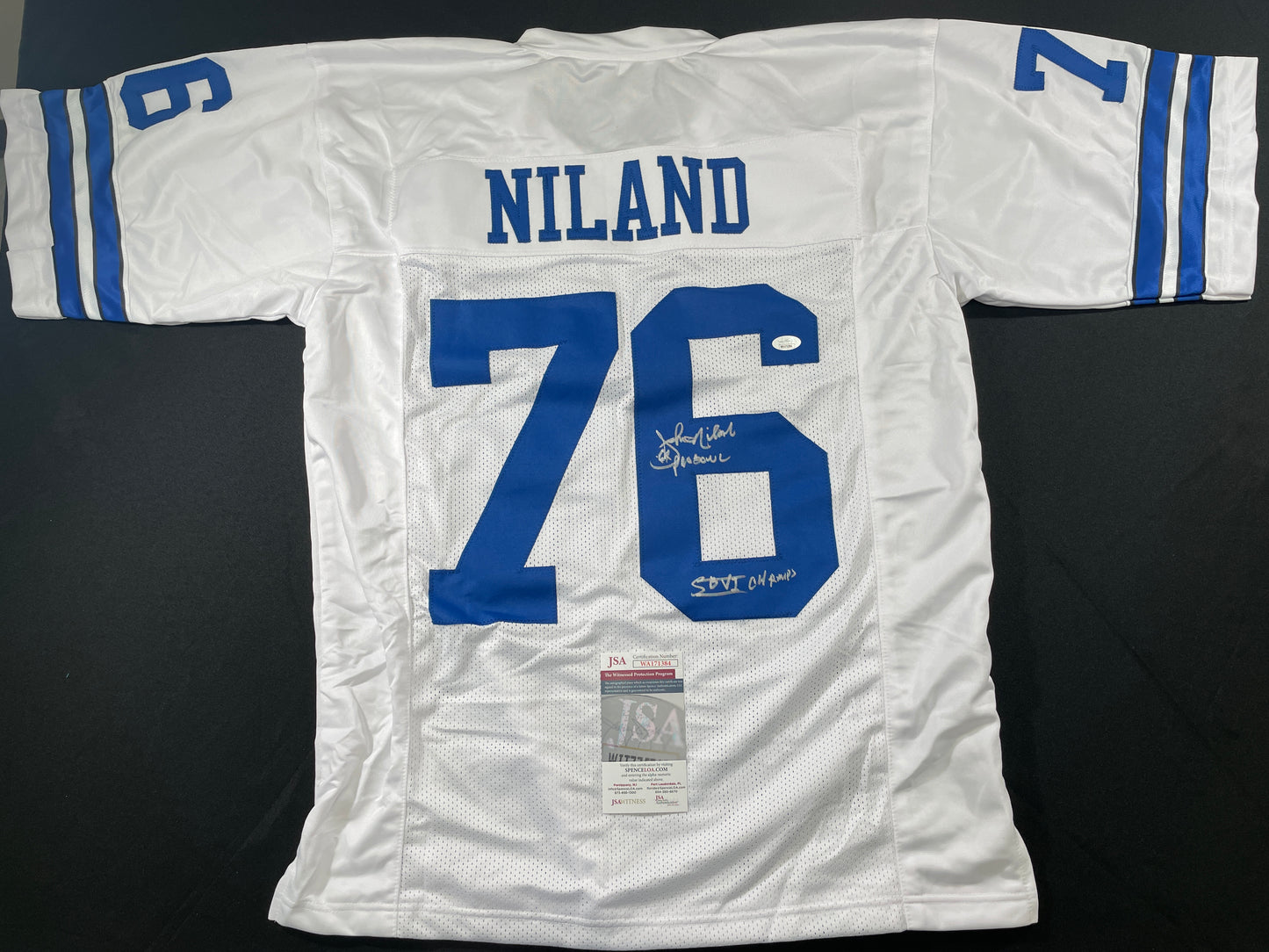 JOHN NILAND DALLAS COWBOYS SIGNED JERSEY Iowa Hawkeyes w/INSCs JSA COA