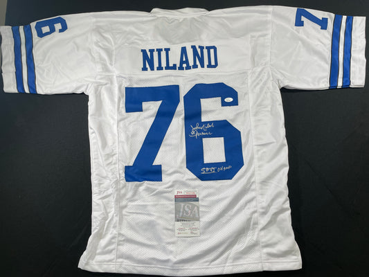 JOHN NILAND DALLAS COWBOYS SIGNED JERSEY Iowa Hawkeyes w/INSCs JSA COA