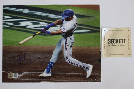 LEODY TAVARAS TEXAS RANGERS SIGNED 8x10 2023 World Series BAS COA