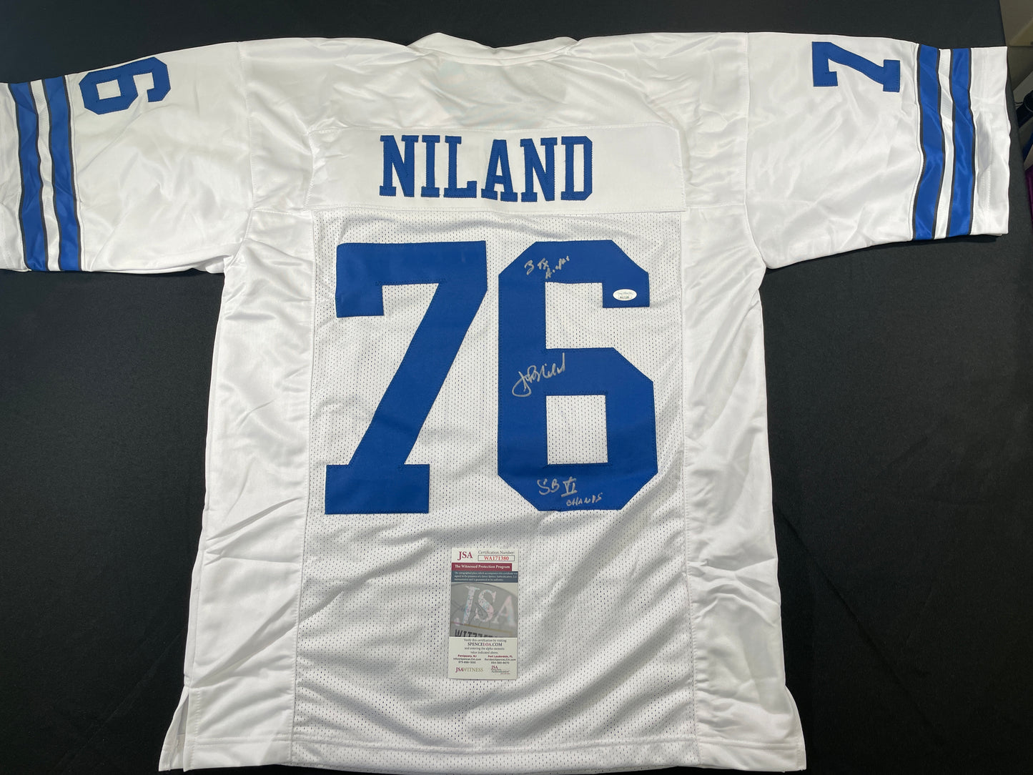 JOHN NILAND DALLAS COWBOYS SIGNED JERSEY Iowa Hawkeyes w/INSCs JSA COA