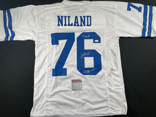JOHN NILAND DALLAS COWBOYS SIGNED JERSEY Iowa Hawkeyes w/INSCs JSA COA