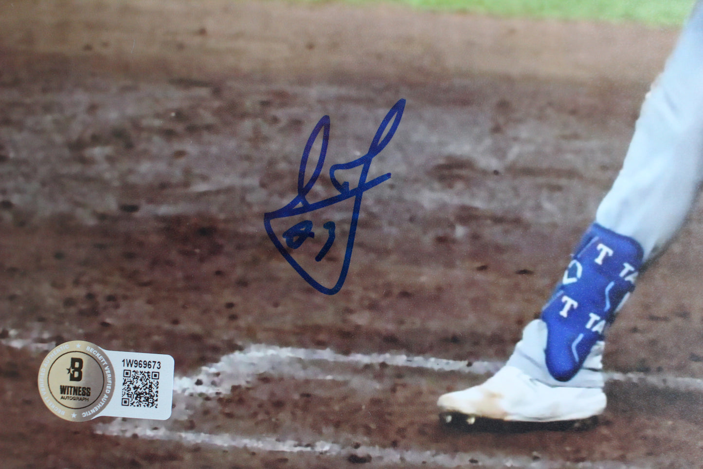 LEODY TAVARAS TEXAS RANGERS SIGNED 8x10 2023 World Series BAS COA