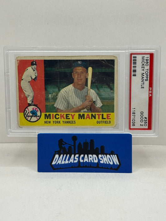 1960 Topps #350 Mickey Mantle PSA 2