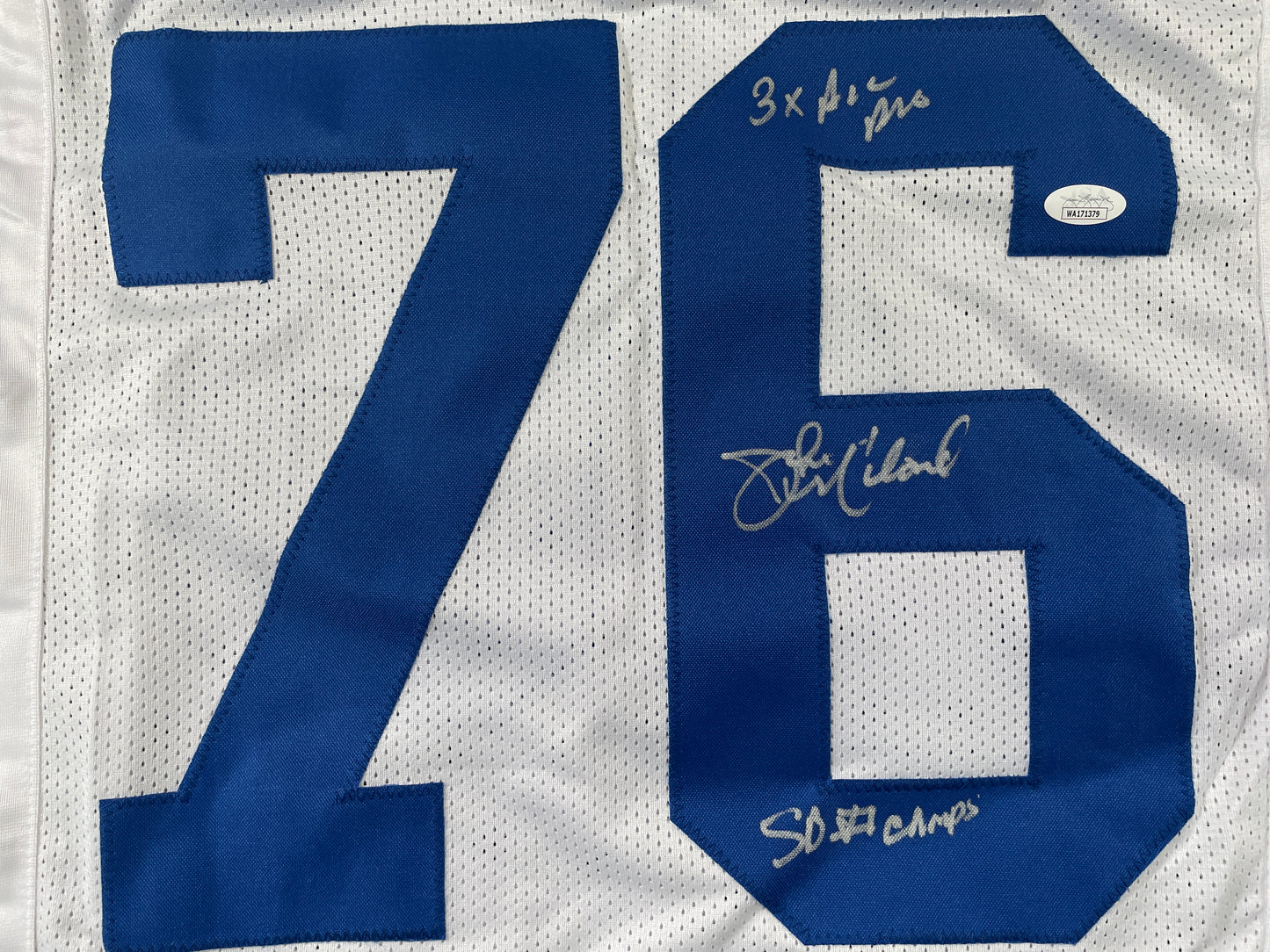 JOHN NILAND DALLAS COWBOYS SIGNED JERSEY Iowa Hawkeyes w/INSCs JSA COA