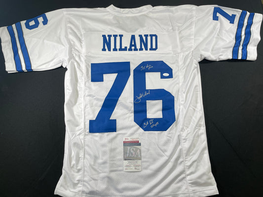 JOHN NILAND DALLAS COWBOYS SIGNED JERSEY Iowa Hawkeyes w/INSCs JSA COA