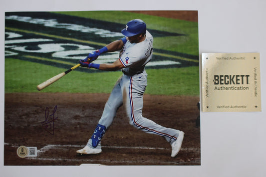 LEODY TAVARAS TEXAS RANGERS SIGNED 8x10 2023 World Series BAS COA