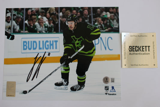 LOGAN STANKOVEN DALLAS STARS SIGNED 8x10 PHOTO Carolina Hurricanes BAS