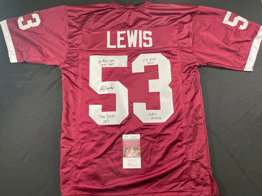 DD LEWIS MISSISSIPPI STATE BULLDOGS SIGNED JERSEY Dallas Cowboys XL w/INSC JSA
