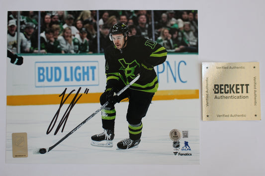 LOGAN STANKOVEN DALLAS STARS SIGNED 8x10 PHOTO Carolina Hurricanes BAS