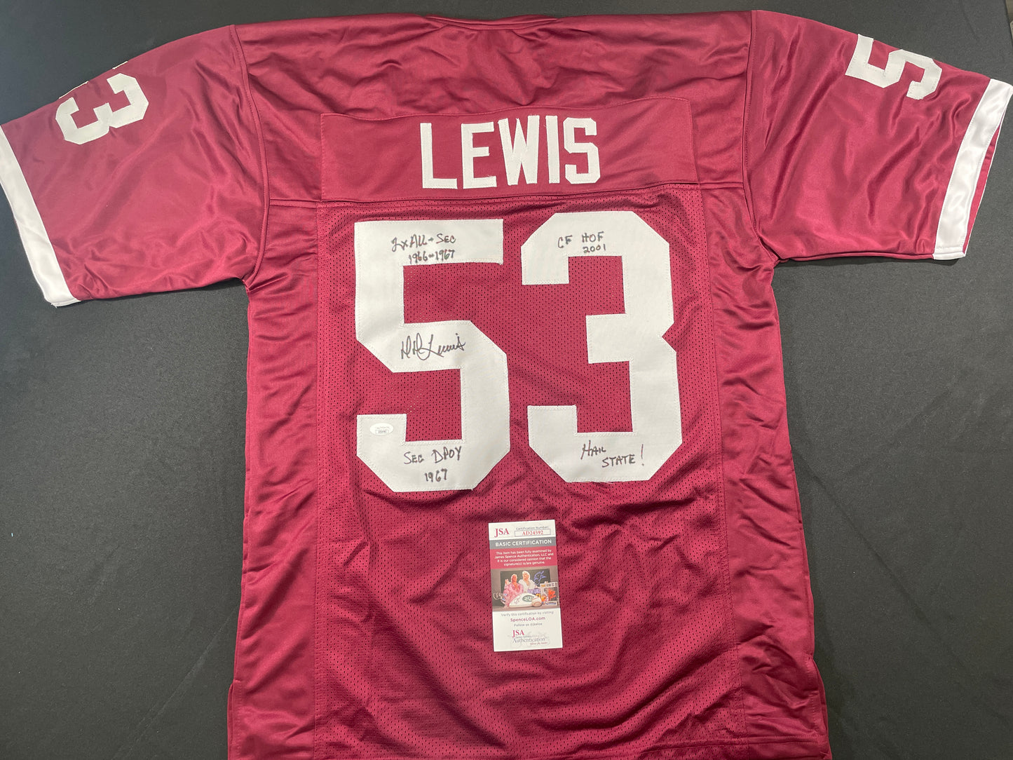 DD LEWIS MISSISSIPPI STATE BULLDOGS SIGNED JERSEY Dallas Cowboys XL w/INSC JSA