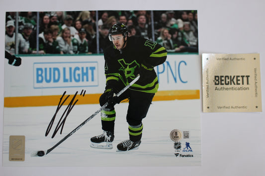 LOGAN STANKOVEN DALLAS STARS SIGNED 8x10 PHOTO Carolina Hurricanes BAS
