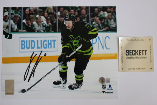 LOGAN STANKOVEN DALLAS STARS SIGNED 8x10 PHOTO Carolina Hurricanes BAS