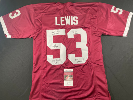 DD LEWIS MISSISSIPPI STATE BULLDOGS SIGNED JERSEY Dallas Cowboys XL w/INSC JSA