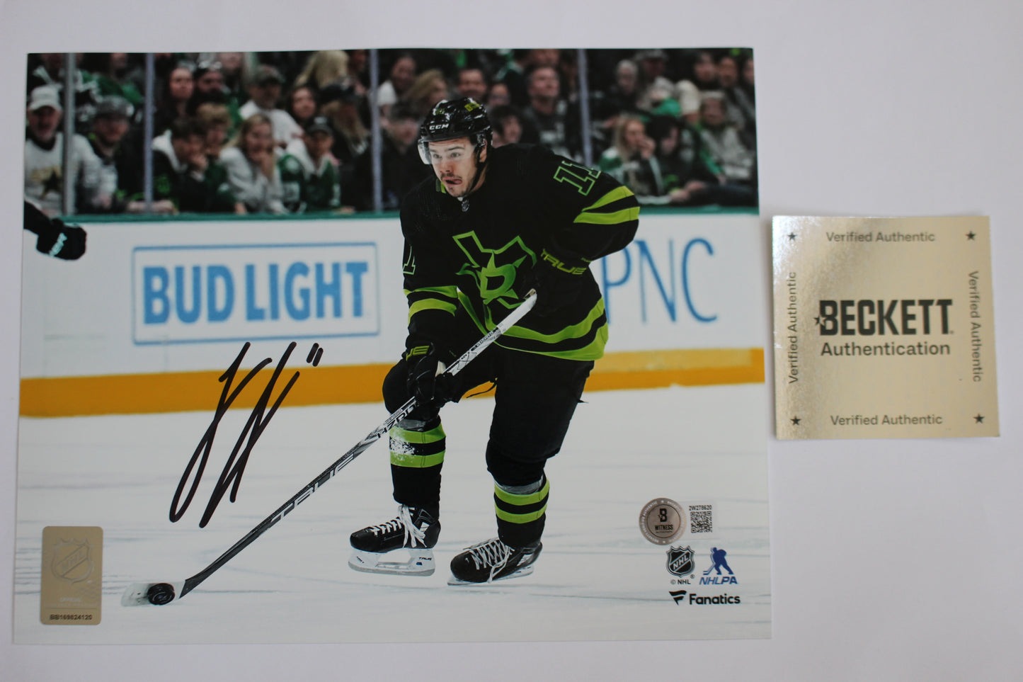 LOGAN STANKOVEN DALLAS STARS SIGNED 8x10 PHOTO Carolina Hurricanes BAS