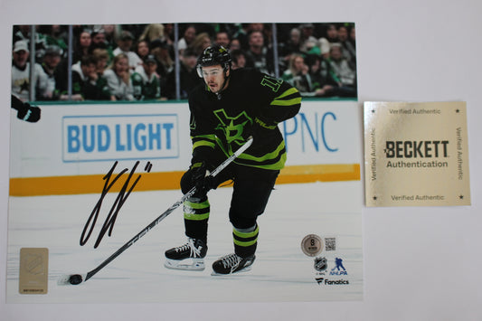 LOGAN STANKOVEN DALLAS STARS SIGNED 8x10 PHOTO Carolina Hurricanes BAS