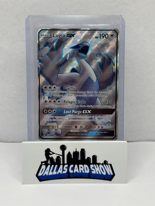 2018 Pokemon - Lugia GX (Full Art) - 207/214 Lost Thunder DMG'd