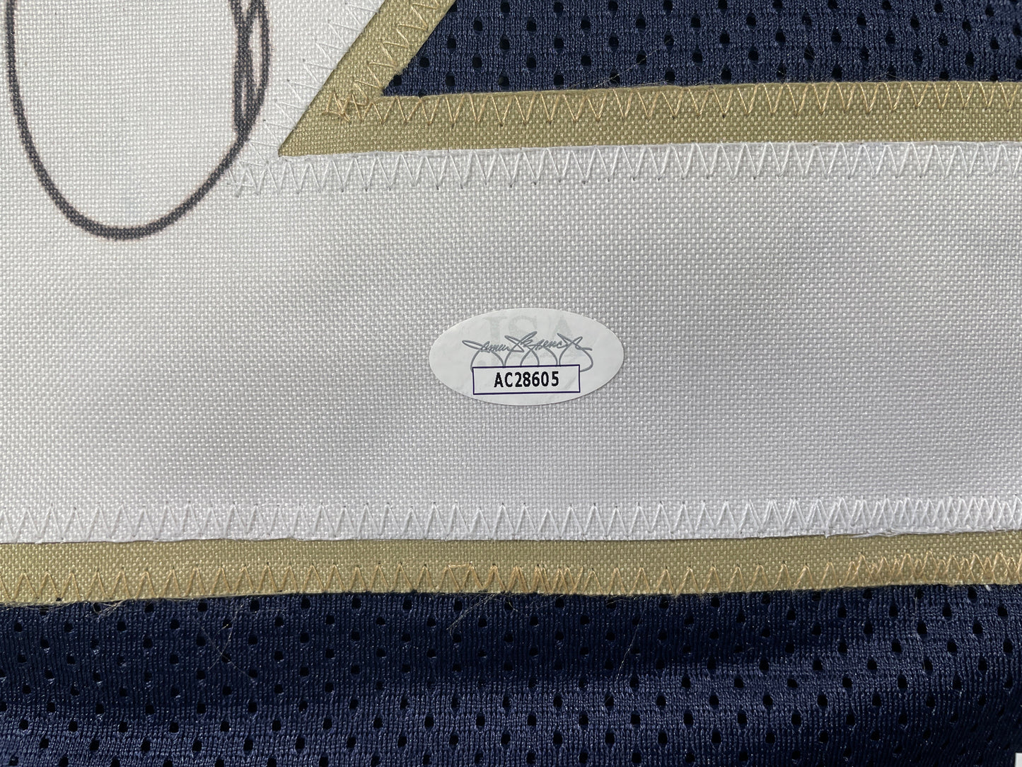 ROCKET ISMAIL NOTRE DAME SIGNED JERSEY (FULL SIG) w/"1990 All American" JSA