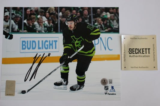 LOGAN STANKOVEN DALLAS STARS SIGNED 8x10 PHOTO Carolina Hurricanes BAS