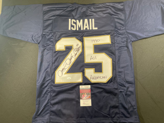 ROCKET ISMAIL NOTRE DAME SIGNED JERSEY (FULL SIG) w/"1990 All American" JSA