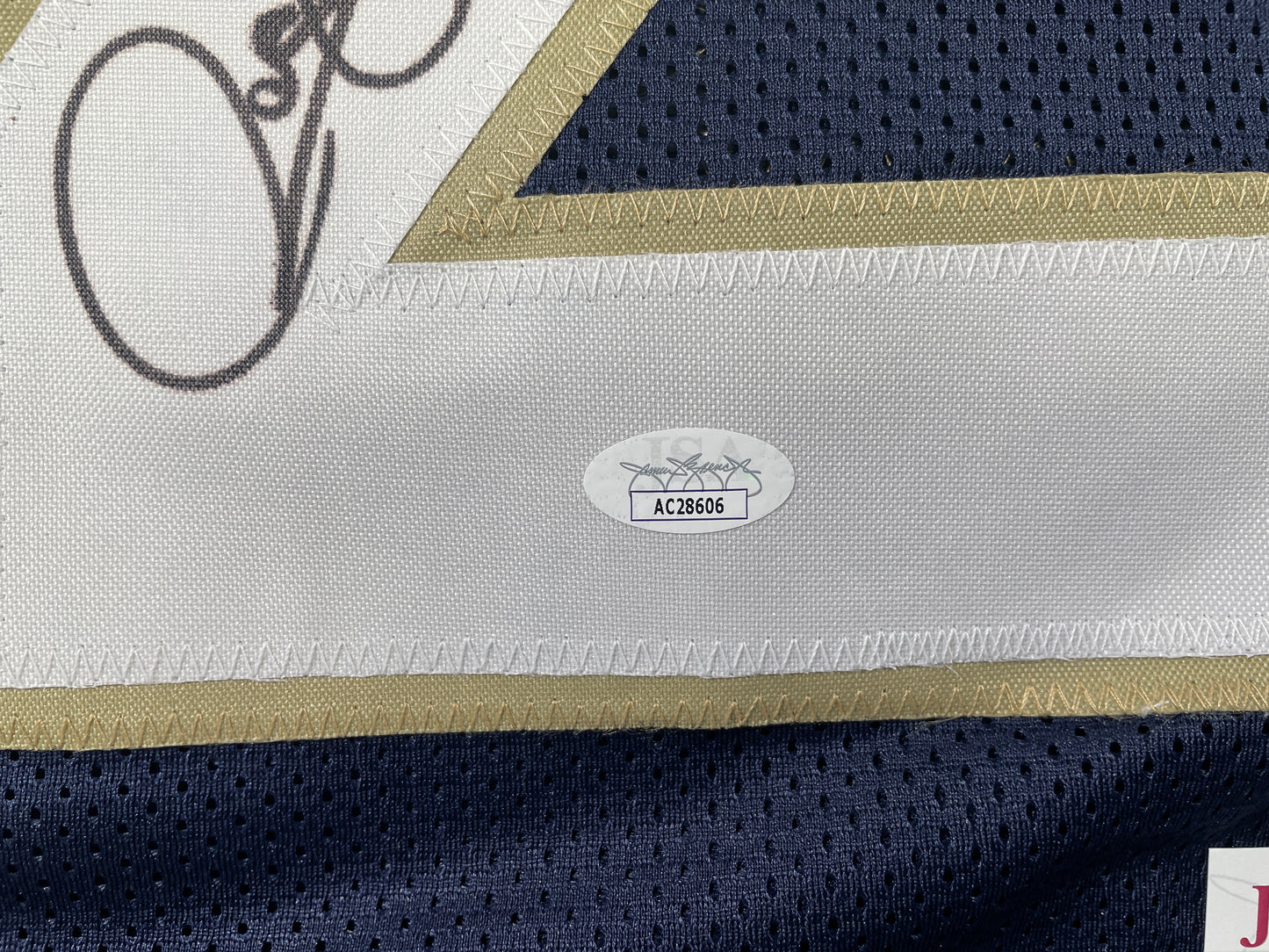 ROCKET ISMAIL NOTRE DAME SIGNED JERSEY (FULL SIG) w/"1990 All American" JSA