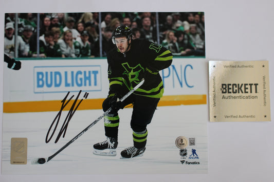 LOGAN STANKOVEN DALLAS STARS SIGNED 8x10 PHOTO Carolina Hurricanes BAS