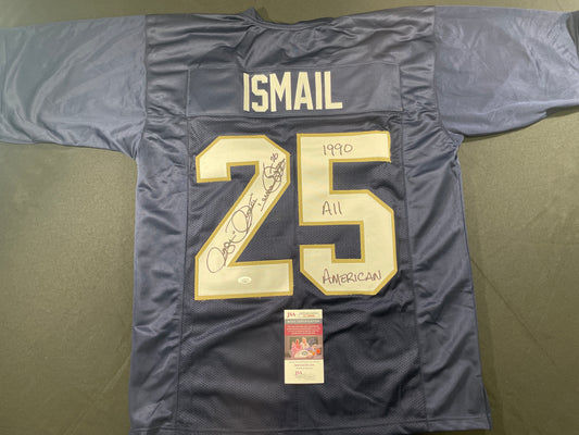 ROCKET ISMAIL NOTRE DAME SIGNED JERSEY (FULL SIG) w/"1990 All American" JSA