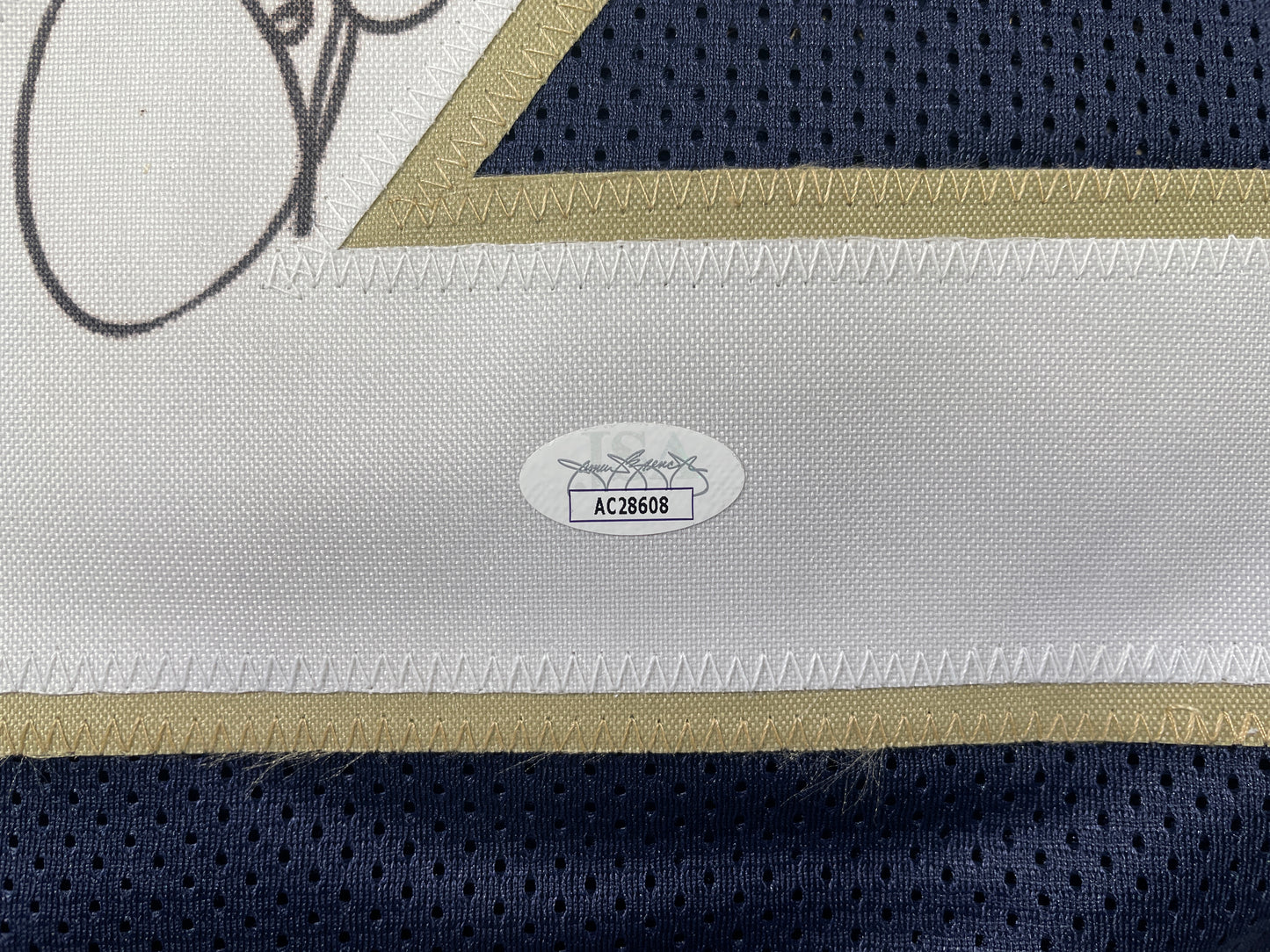 ROCKET ISMAIL NOTRE DAME SIGNED JERSEY (FULL SIG) w/"1990 All American" JSA