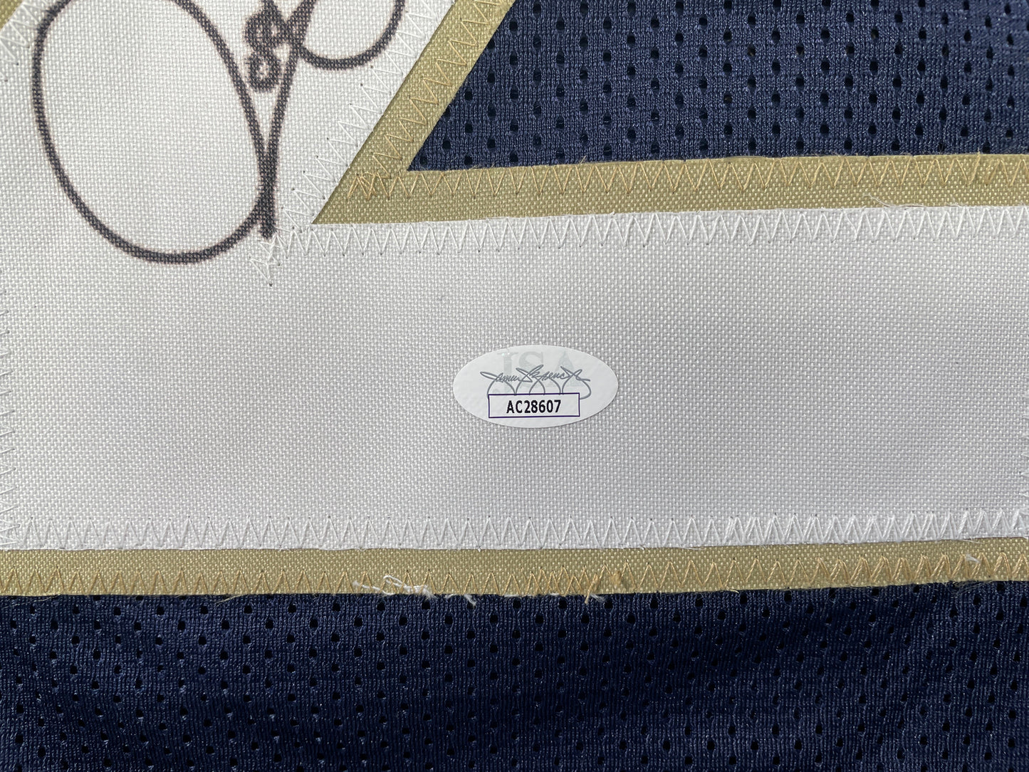 ROCKET ISMAIL NOTRE DAME SIGNED JERSEY (FULL SIG) w/"1990 All American" JSA