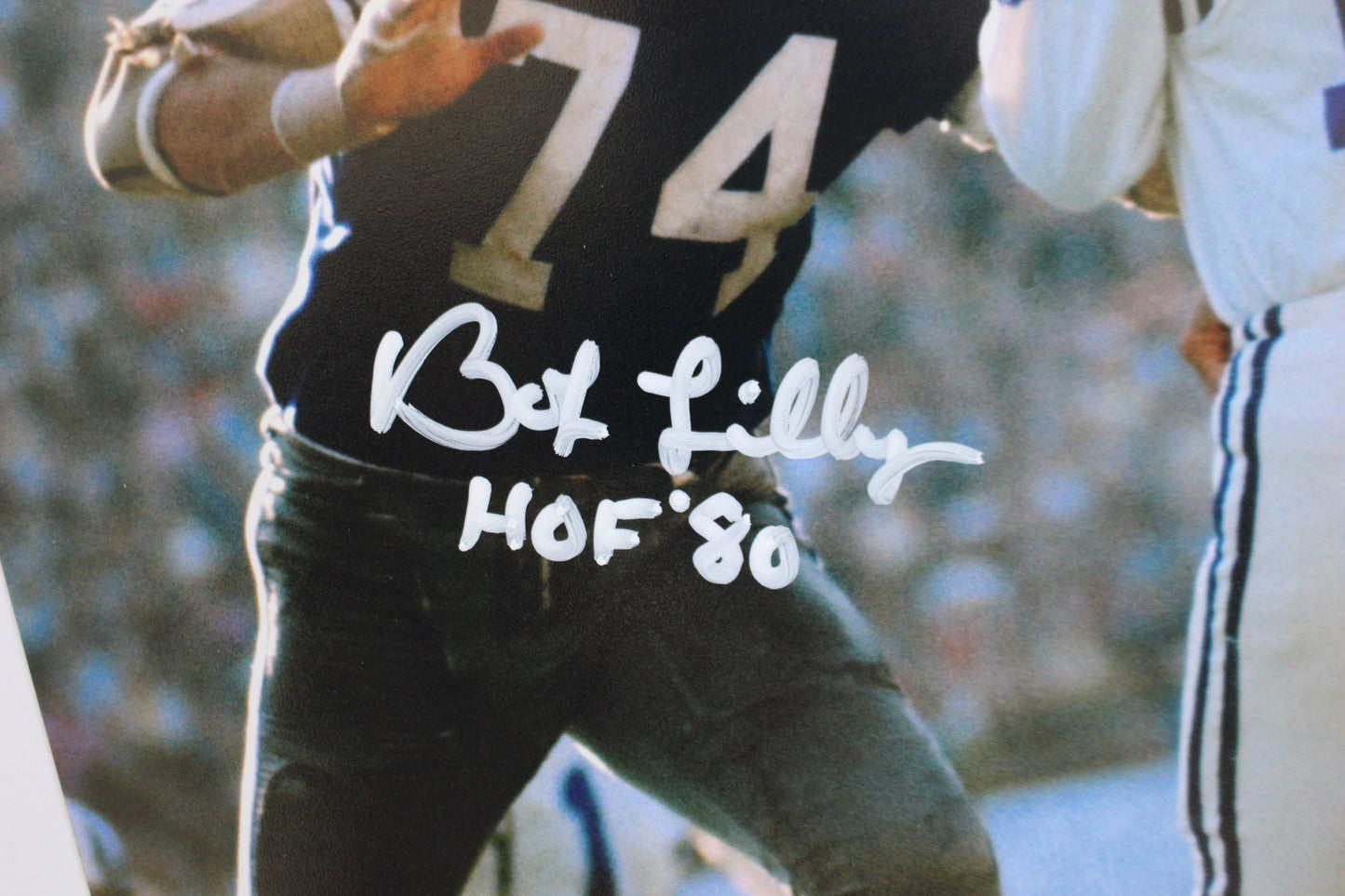 BOB LILLY DALLAS COWBOYS SIGNED 8x10 PHOTO vs COLTS w/HOF 80 JSA COA