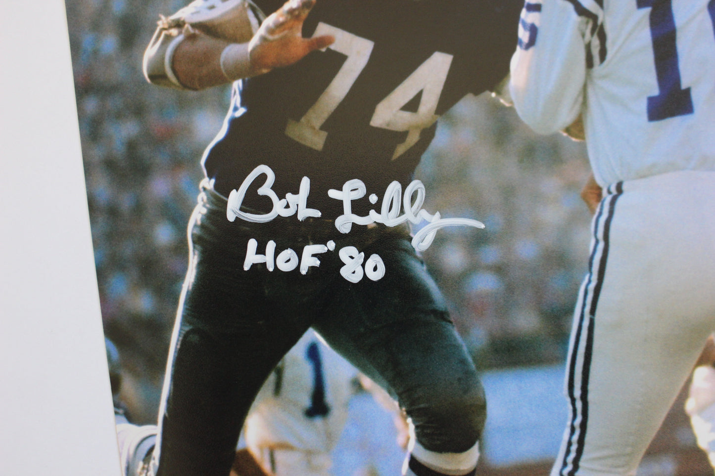 BOB LILLY DALLAS COWBOYS SIGNED 8x10 PHOTO vs COLTS w/HOF 80 JSA COA