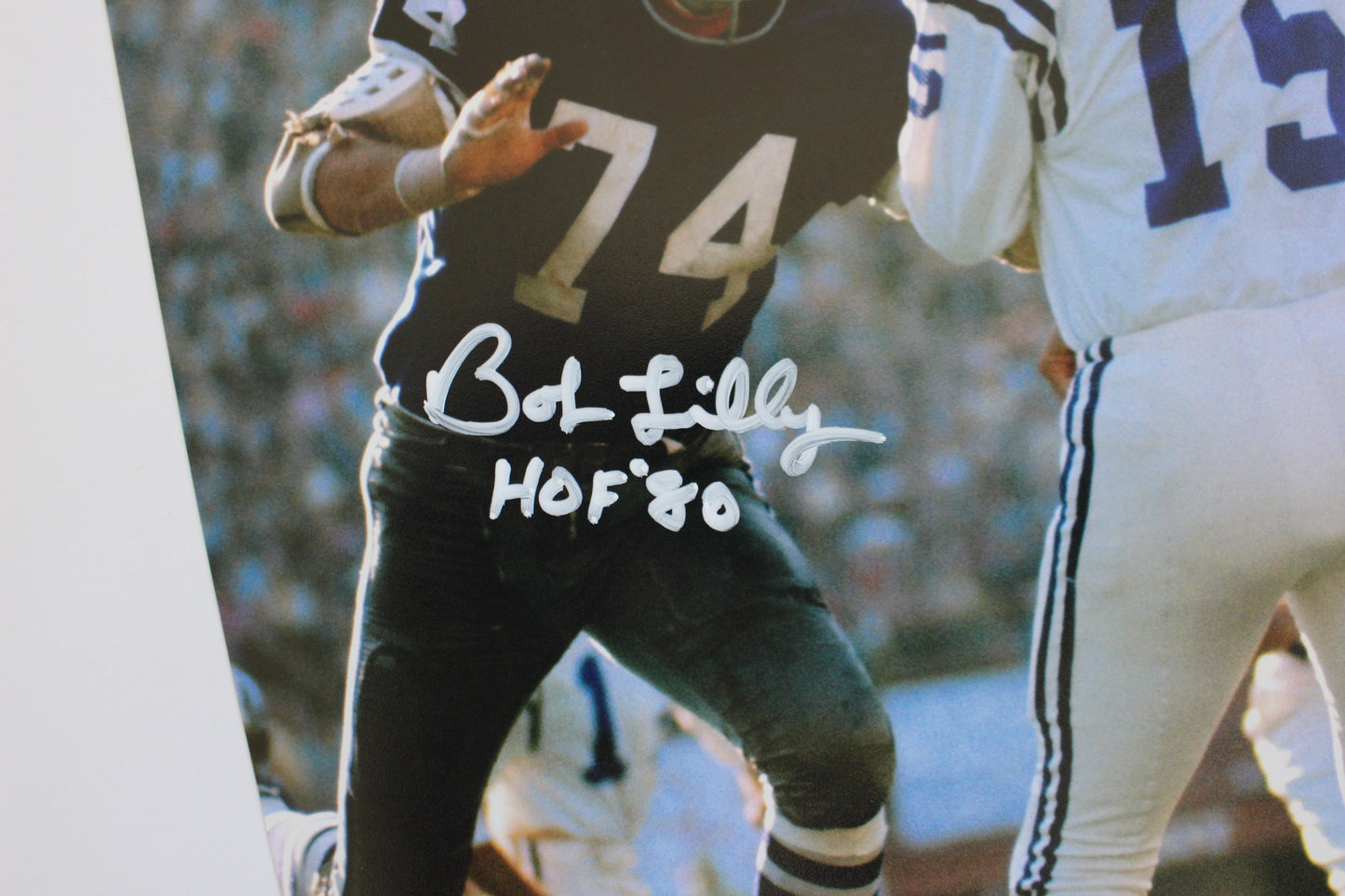 BOB LILLY DALLAS COWBOYS SIGNED 8x10 PHOTO vs COLTS w/HOF 80 JSA COA